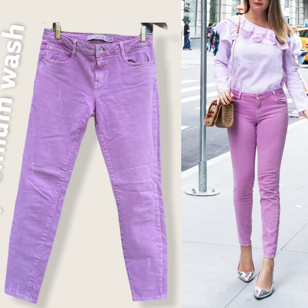 Zara TFC premium wash stretch denim sz 8 lavender